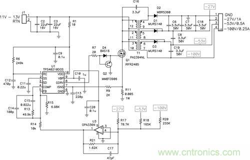 圖 1 這種獨特的拓撲結構可提供非常好的交叉調節，奧妙何在？